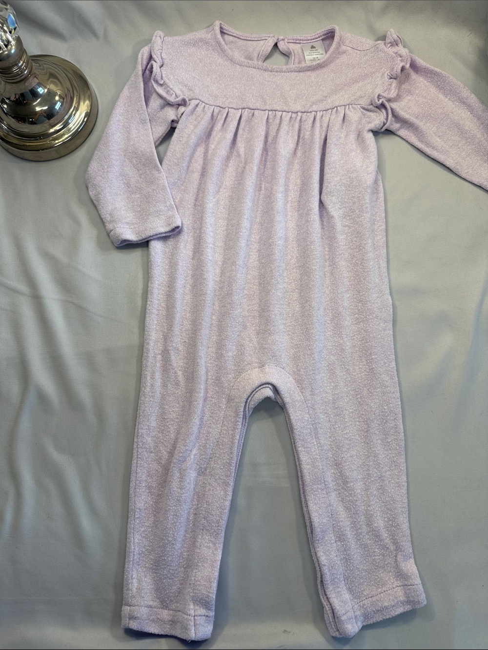 GAP Lavender Ruffle-Shoulder Baby Romper